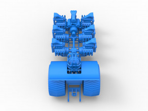 Pulling tractor with 7 engines V8 Scale 1 to 25 3D 打印模型