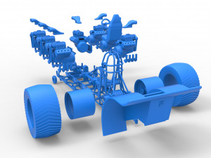 Pulling tractor with 7 engines V8 Scale 1 to 25 3D 打印模型