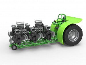 Pulling tractor with 8 engines V8 Scale 1 to 25 Modelo de impresión 3D