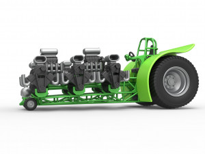 Pulling tractor with 8 engines V8 Scale 1 to 25 Modelo de impresión 3D