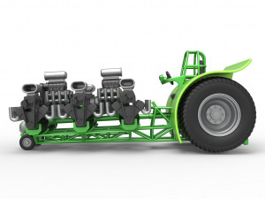 Pulling tractor with 8 engines V8 Scale 1 to 25 Modelo de impresión 3D