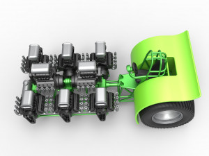 Pulling tractor with 8 engines V8 Scale 1 to 25 Modelo de impresión 3D