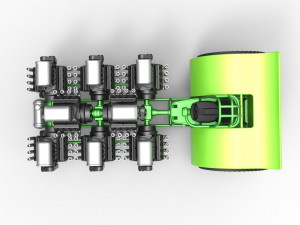 Pulling tractor with 8 engines V8 Scale 1 to 25 Modelo de impresión 3D