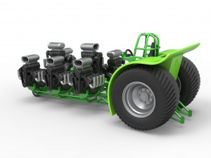Pulling tractor with 8 engines V8 Scale 1 to 25 Modelo de impresión 3D