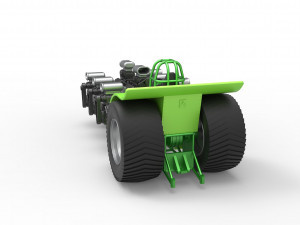Pulling tractor with 8 engines V8 Scale 1 to 25 Modelo de impresión 3D