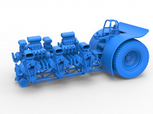 Pulling tractor with 8 engines V8 Scale 1 to 25 Modelo de impresión 3D