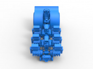 Pulling tractor with 8 engines V8 Scale 1 to 25 Modelo de impresión 3D