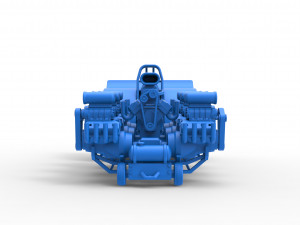 Pulling tractor with 8 engines V8 Scale 1 to 25 Modelo de impresión 3D