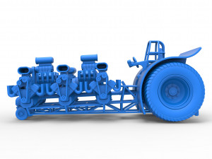 Pulling tractor with 8 engines V8 Scale 1 to 25 Modelo de impresión 3D