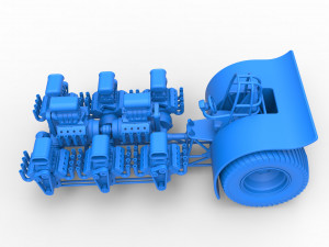 Pulling tractor with 8 engines V8 Scale 1 to 25 Modelo de impresión 3D