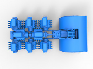 Pulling tractor with 8 engines V8 Scale 1 to 25 Modelo de impresión 3D