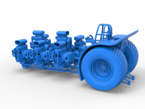 Pulling tractor with 8 engines V8 Scale 1 to 25 Modelo de impresión 3D
