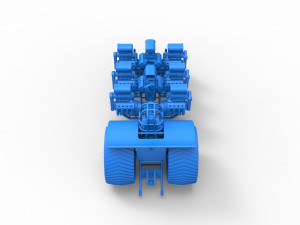 Pulling tractor with 8 engines V8 Scale 1 to 25 Modelo de impresión 3D