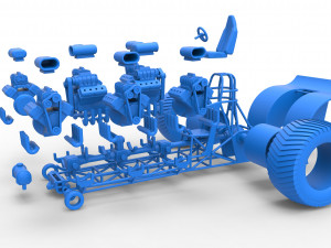 Pulling tractor with 8 engines V8 Scale 1 to 25 Modelo de impresión 3D
