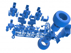 Pulling tractor with 8 engines V8 Scale 1 to 25 Modelo de impresión 3D