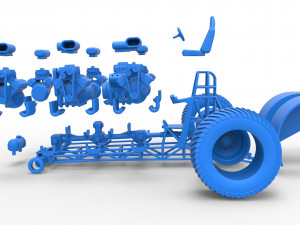 Pulling tractor with 8 engines V8 Scale 1 to 25 Modelo de impresión 3D