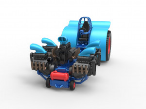 Pulling tractor with 5 engines V8 Version 3 Scale 1 to 25 Modello di stampa 3D