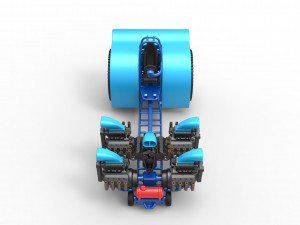 Pulling tractor with 5 engines V8 Version 3 Scale 1 to 25 Modello di stampa 3D