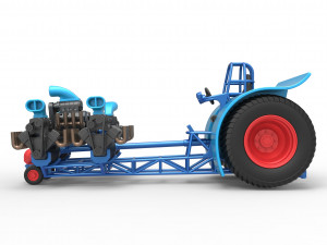 Pulling tractor with 5 engines V8 Version 3 Scale 1 to 25 Modello di stampa 3D