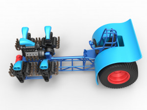 Pulling tractor with 5 engines V8 Version 3 Scale 1 to 25 Modello di stampa 3D