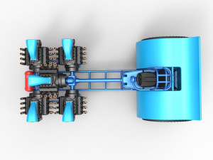 Pulling tractor with 5 engines V8 Version 3 Scale 1 to 25 Modello di stampa 3D