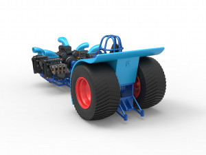 Pulling tractor with 5 engines V8 Version 3 Scale 1 to 25 Modello di stampa 3D