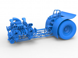 Pulling tractor with 5 engines V8 Version 3 Scale 1 to 25 Modello di stampa 3D