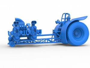 Pulling tractor with 5 engines V8 Version 3 Scale 1 to 25 Modello di stampa 3D