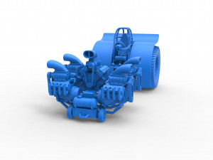 Pulling tractor with 5 engines V8 Version 3 Scale 1 to 25 Modello di stampa 3D