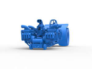 Pulling tractor with 5 engines V8 Version 3 Scale 1 to 25 Modello di stampa 3D