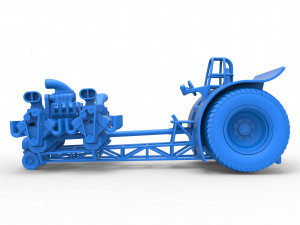 Pulling tractor with 5 engines V8 Version 3 Scale 1 to 25 Modello di stampa 3D