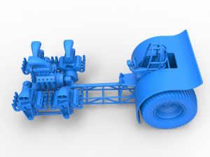 Pulling tractor with 5 engines V8 Version 3 Scale 1 to 25 Modello di stampa 3D