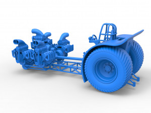Pulling tractor with 5 engines V8 Version 3 Scale 1 to 25 Modello di stampa 3D