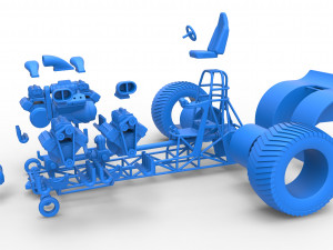 Pulling tractor with 5 engines V8 Version 3 Scale 1 to 25 Modello di stampa 3D