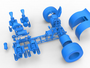 Pulling tractor with 5 engines V8 Version 3 Scale 1 to 25 Modello di stampa 3D