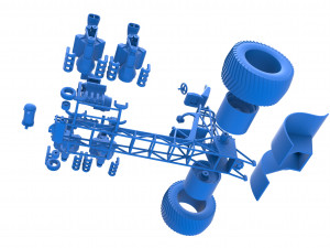 Pulling tractor with 5 engines V8 Version 3 Scale 1 to 25 Modello di stampa 3D