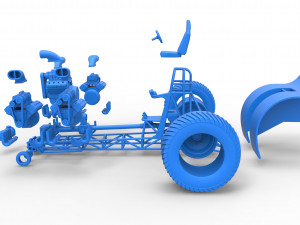 Pulling tractor with 5 engines V8 Version 3 Scale 1 to 25 Modello di stampa 3D