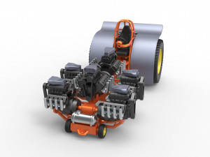 Pulling tractor with 6 engines V8 Version 2 Scale 1 to 25 3D Принт Модель