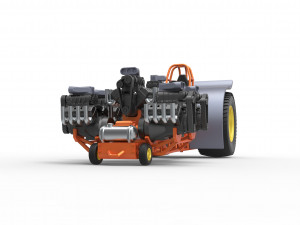 Pulling tractor with 6 engines V8 Version 2 Scale 1 to 25 3D Принт Модель