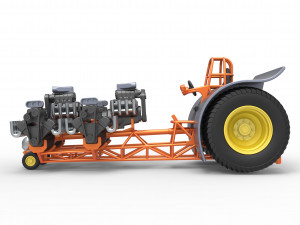 Pulling tractor with 6 engines V8 Version 2 Scale 1 to 25 3D Принт Модель