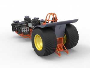 Pulling tractor with 6 engines V8 Version 2 Scale 1 to 25 3D Принт Модель