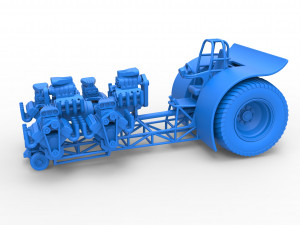 Pulling tractor with 6 engines V8 Version 2 Scale 1 to 25 3D Принт Модель