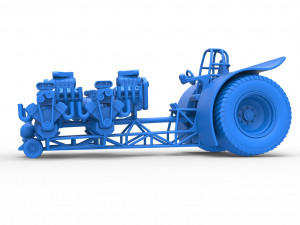 Pulling tractor with 6 engines V8 Version 2 Scale 1 to 25 3D Принт Модель