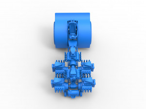 Pulling tractor with 6 engines V8 Version 2 Scale 1 to 25 3D Принт Модель