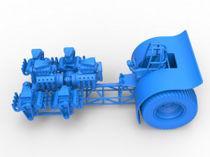 Pulling tractor with 6 engines V8 Version 2 Scale 1 to 25 3D Принт Модель