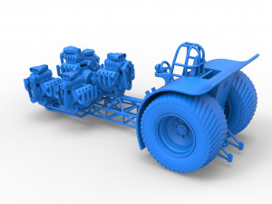 Pulling tractor with 6 engines V8 Version 2 Scale 1 to 25 3D Принт Модель
