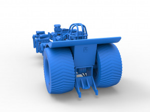 Pulling tractor with 6 engines V8 Version 2 Scale 1 to 25 3D Принт Модель