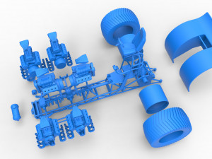 Pulling tractor with 6 engines V8 Version 2 Scale 1 to 25 3D Принт Модель