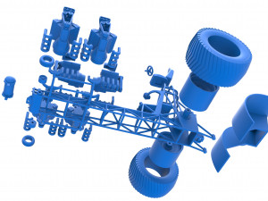 Pulling tractor with 6 engines V8 Version 2 Scale 1 to 25 3D Принт Модель
