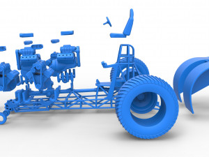 Pulling tractor with 6 engines V8 Version 2 Scale 1 to 25 3D Принт Модель